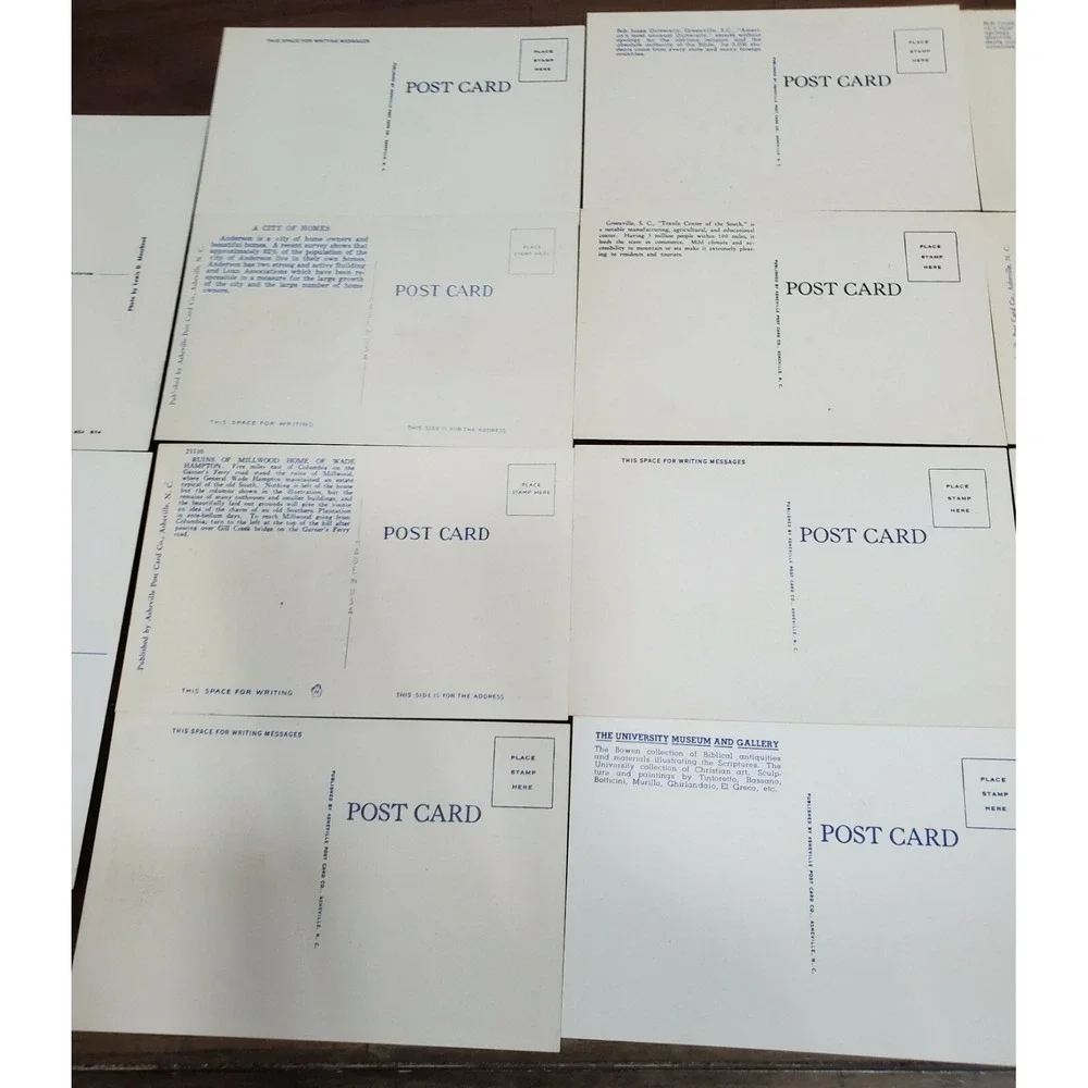 LOT 20 Vintage Linen Postcards - South Carolina‎ - Unused Unposted